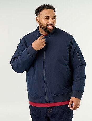 Blouson aviateur avec col en maille côtelée