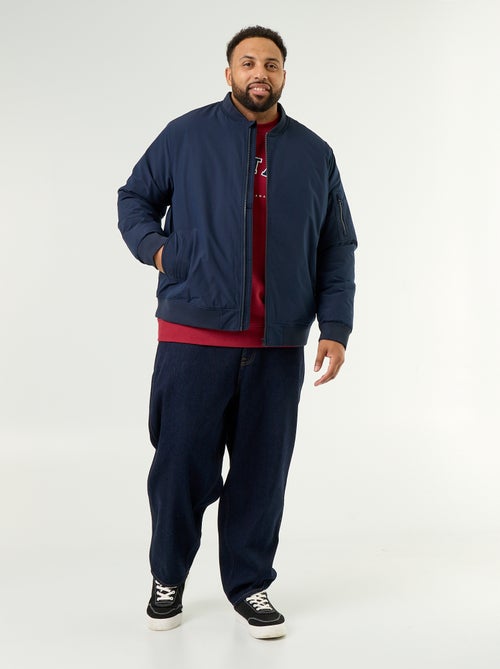 Blouson aviateur avec col en maille côtelée - Kiabi