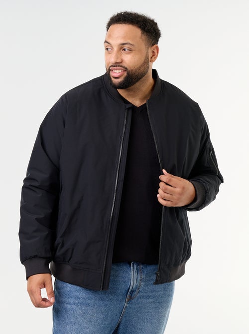 Blouson aviateur avec col en maille côtelée - Kiabi