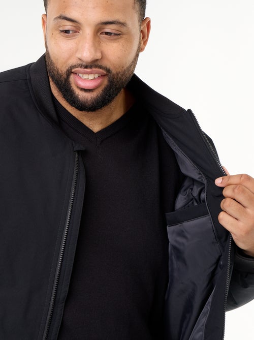 Blouson aviateur avec col en maille côtelée - Kiabi