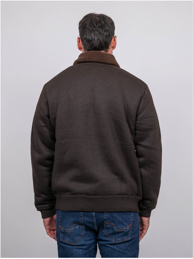 Blouson aviateur bi-matière zotofal Marron - Kiabi