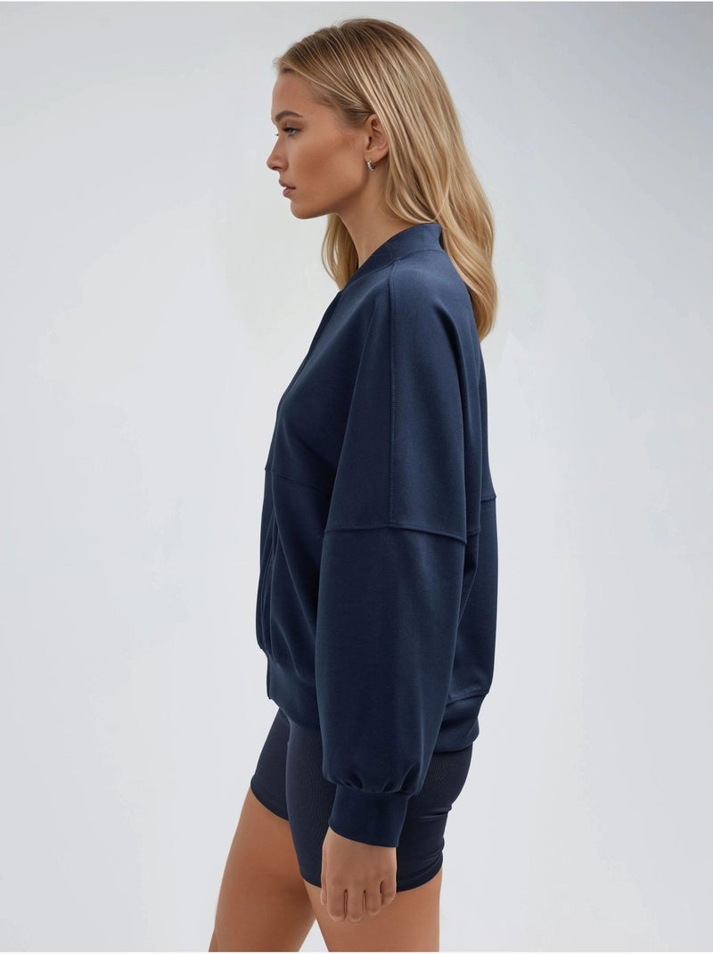 Blouson aviateur de plongée d'épaisseur moyenne avec fermeture éclair busem Bleu marine - Kiabi