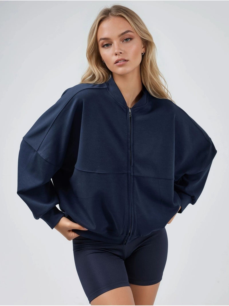 Blouson aviateur de plongée d'épaisseur moyenne avec fermeture éclair busem Bleu marine - Kiabi
