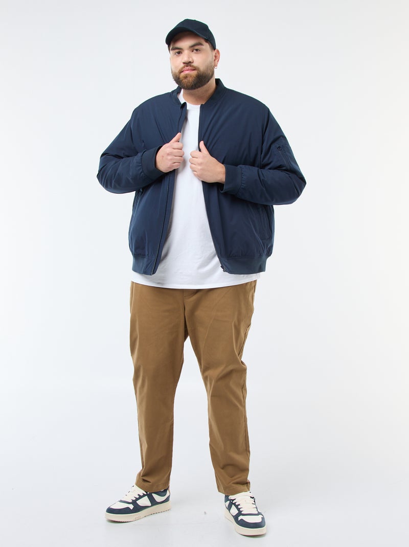 Blouson aviateur déperlant uni Bleu - Kiabi