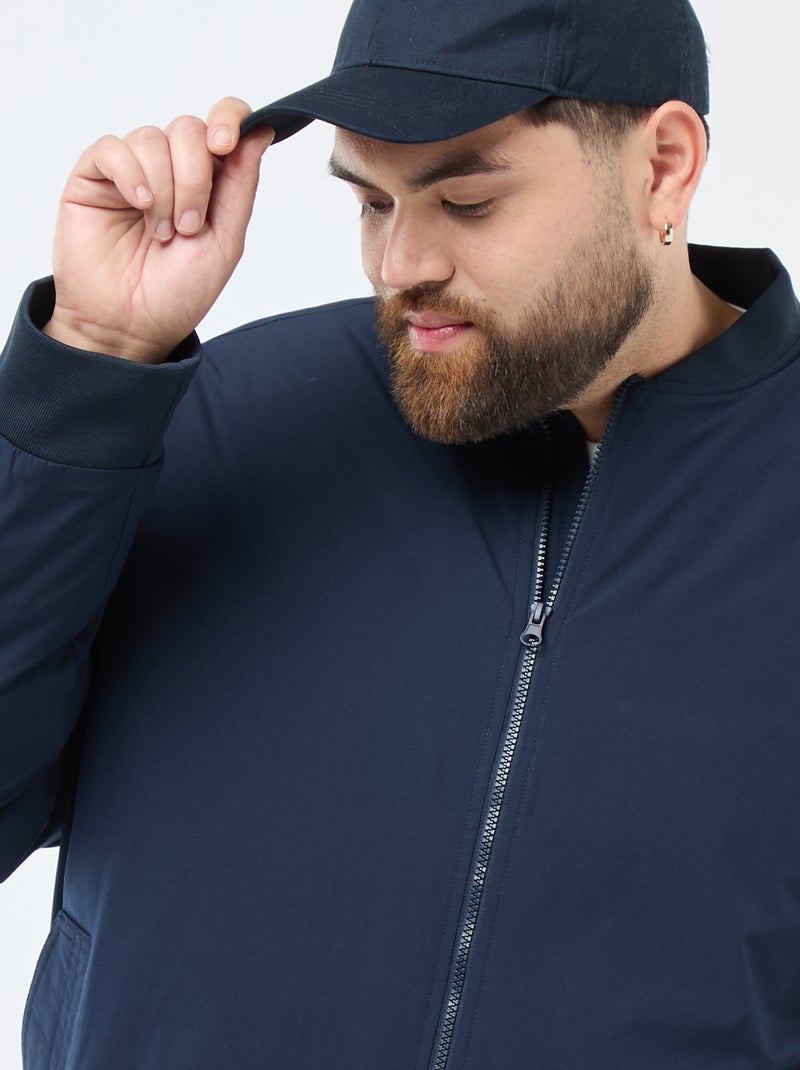 Blouson aviateur déperlant uni Bleu - Kiabi