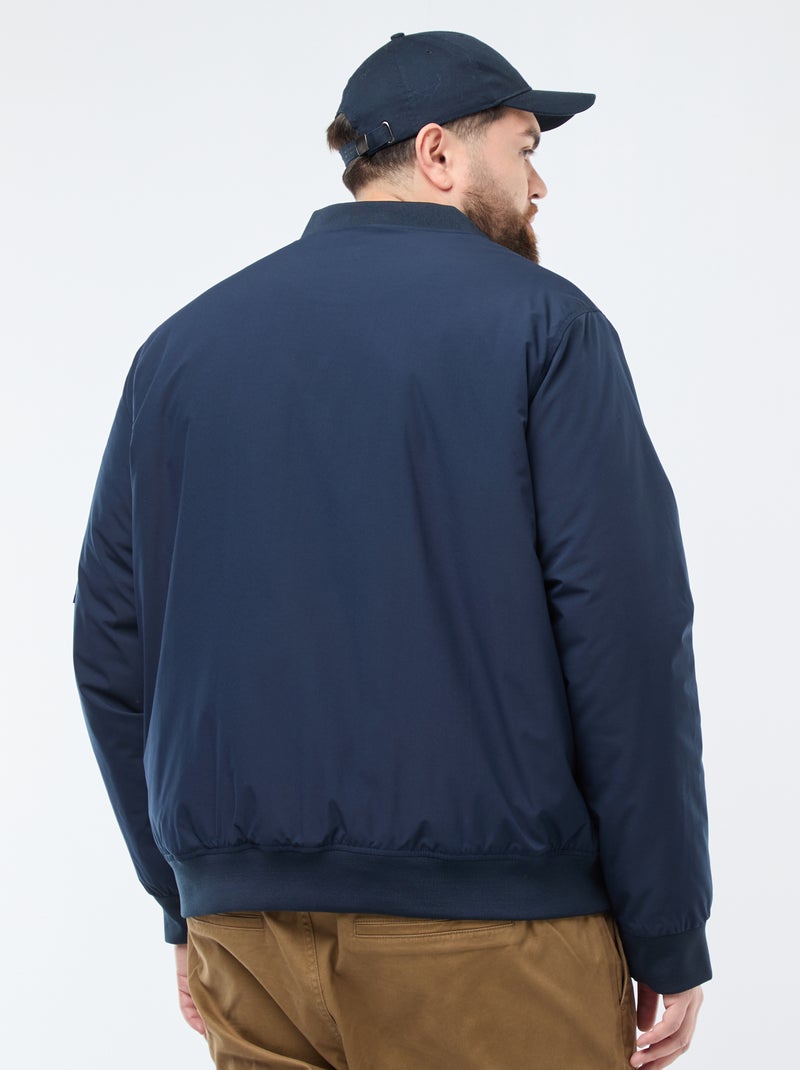 Blouson aviateur déperlant uni Bleu - Kiabi