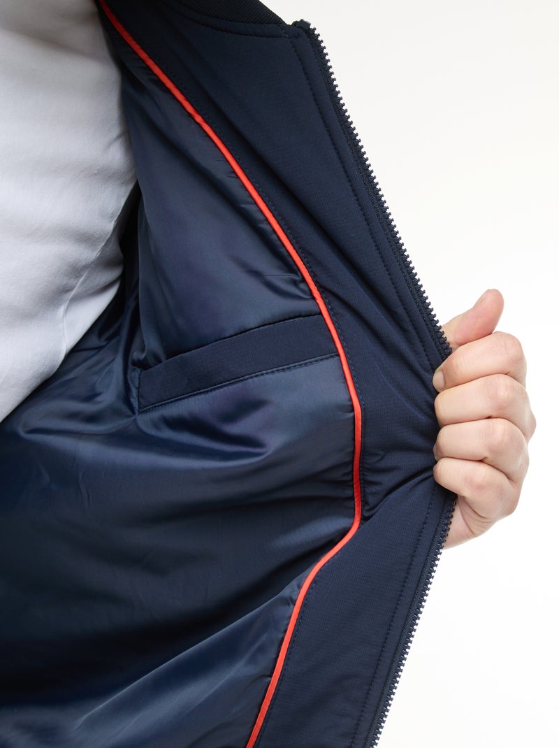 Blouson aviateur déperlant uni Bleu - Kiabi