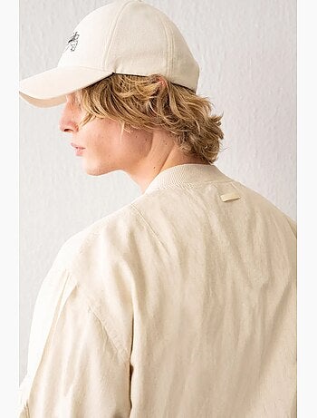 Blouson aviateur en coton avec fermeture éclair et poche giesto