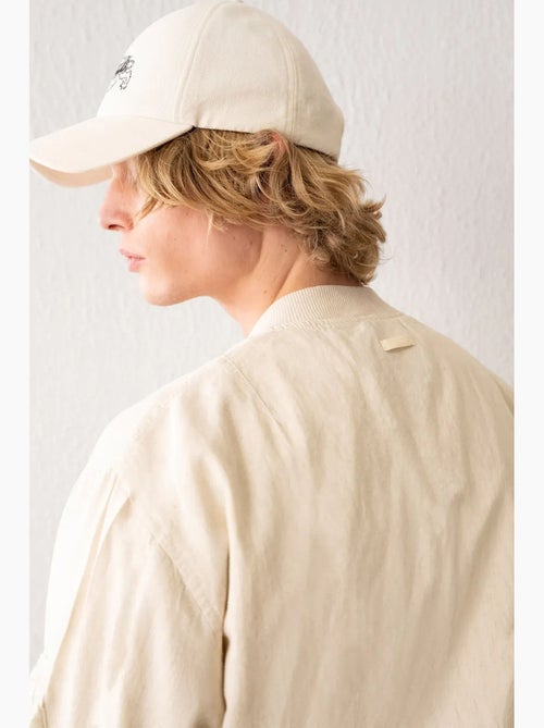 Blouson aviateur en coton avec fermeture éclair et poche giesto - Kiabi
