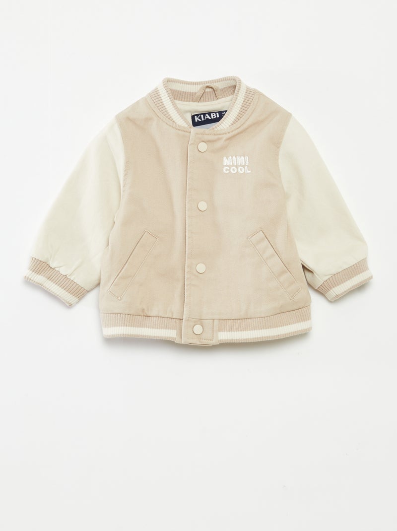 Blouson aviateur en coton Beige - Kiabi
