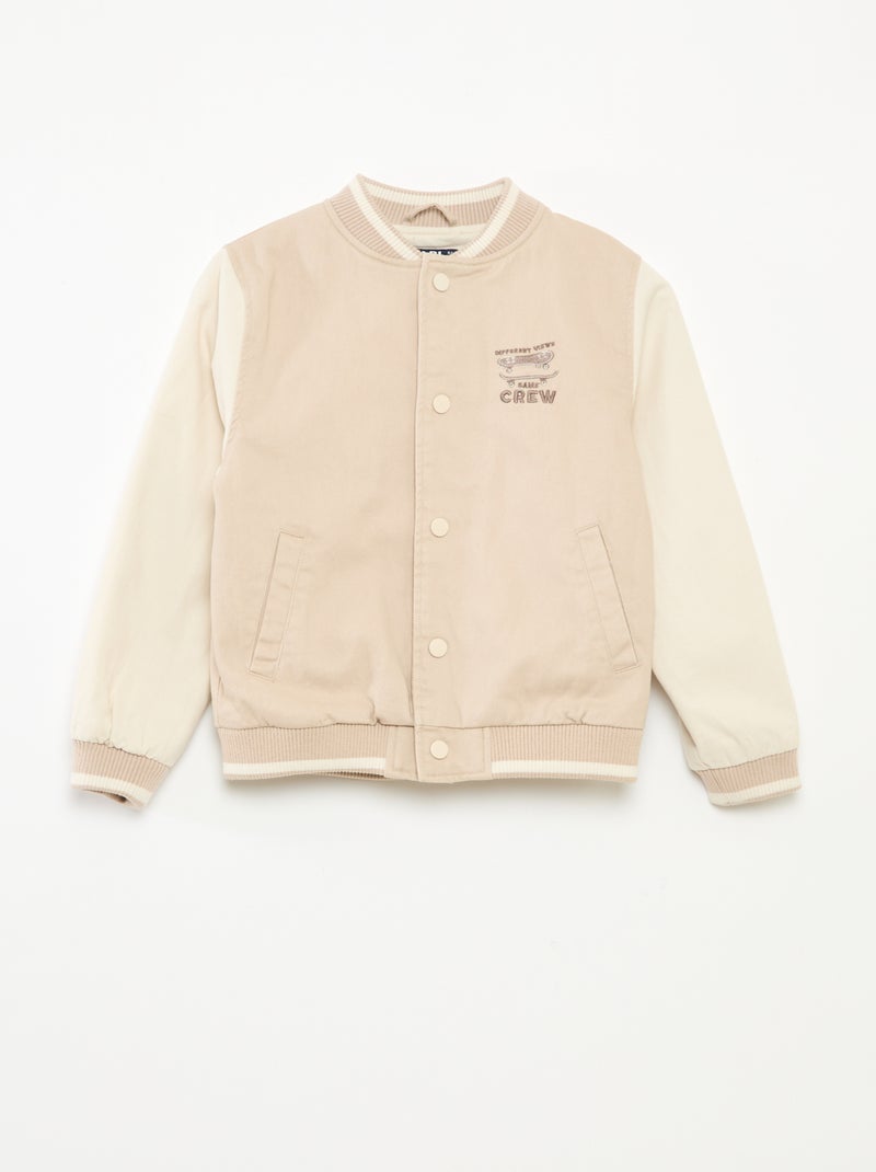 Blouson aviateur en coton Beige - Kiabi