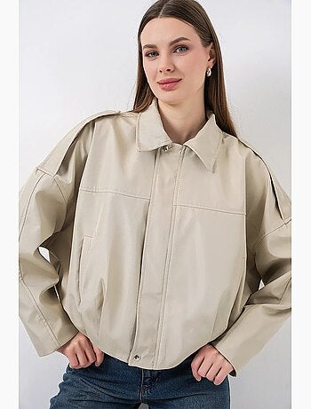 Blouson aviateur en gabardine avec fermeture éclair bdart