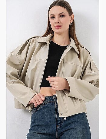 Blouson aviateur en gabardine avec fermeture éclair bdart
