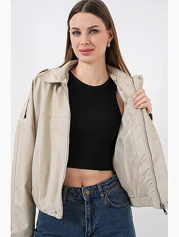 Blouson aviateur en gabardine avec fermeture éclair bdart