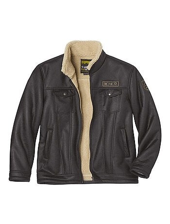 Blouson Aviateur Suédine Doublé Sherpa - ATLAS FOR MEN