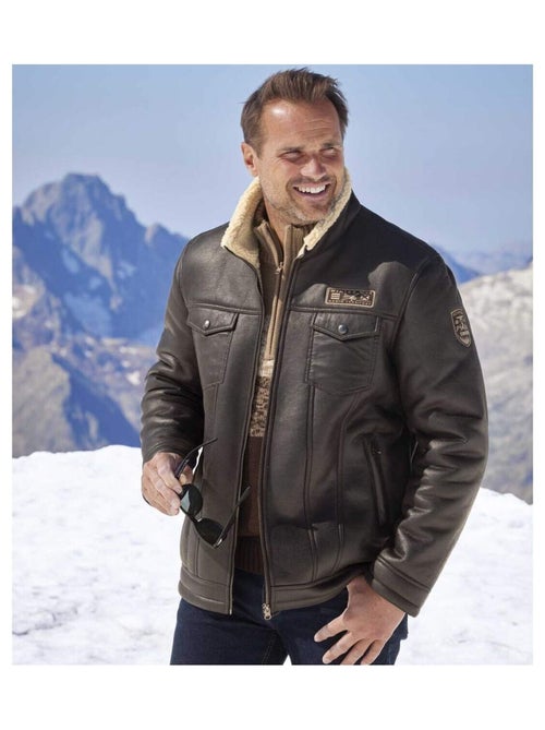 Blouson Aviateur Suédine Doublé Sherpa - ATLAS FOR MEN - Kiabi Blouson Aviateur Suédine Doublé Sherpa - ATLAS FOR MEN - Kiabi