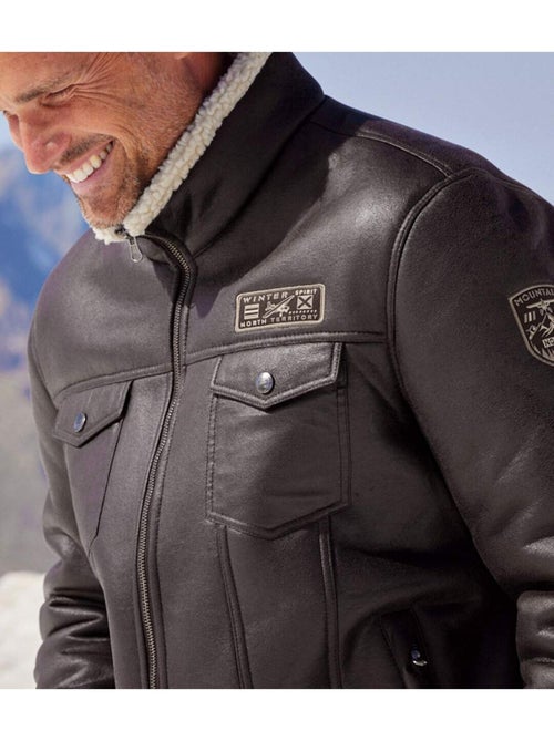 Blouson Aviateur Suédine Doublé Sherpa - ATLAS FOR MEN - Kiabi Blouson Aviateur Suédine Doublé Sherpa - ATLAS FOR MEN - Kiabi