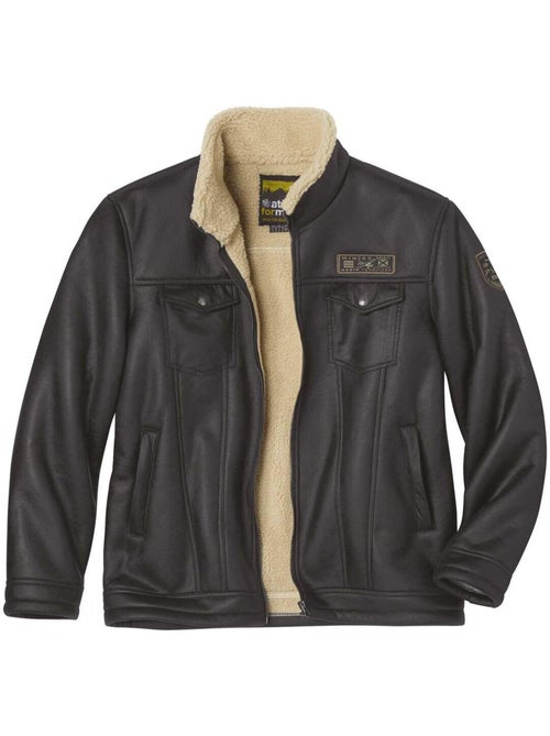 Blouson aviateur suédine doublé sherpa   - atlas for men - Kiabi