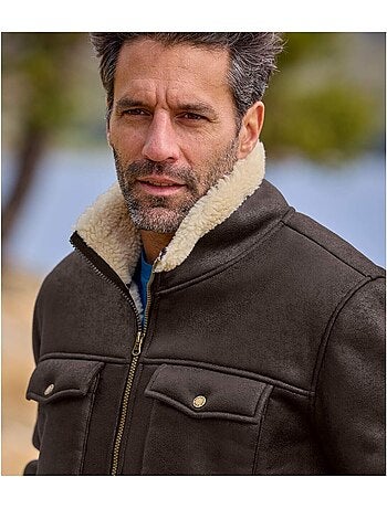 Blouson aviateur suédine effet cuir vieilli - atlas for men