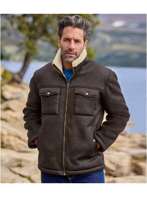 Blouson aviateur suédine effet cuir vieilli - atlas for men - Kiabi Blouson aviateur suédine effet cuir vieilli - atlas for men - Kiabi
