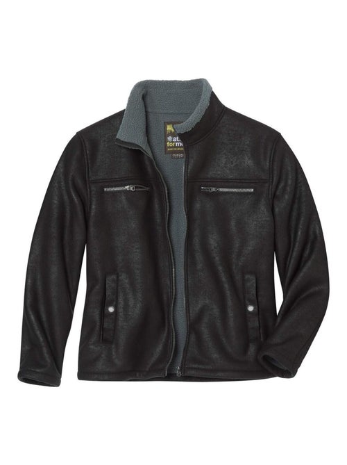 Blouson Aviateur Suédine Fourré Sherpa   - ATLAS FOR MEN - Kiabi