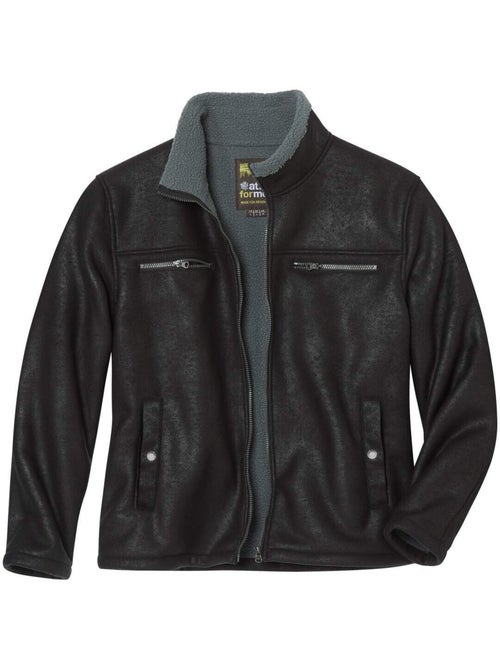 Blouson aviateur suédine fourré sherpa   - atlas for men - Kiabi