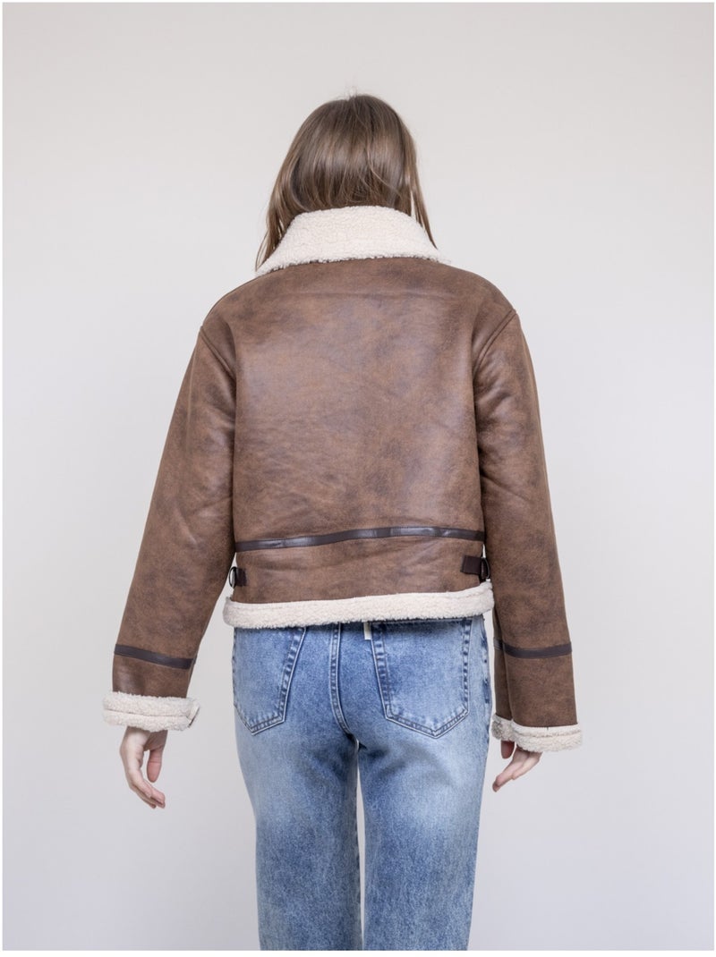 Blouson aviateur udane Marron - Kiabi