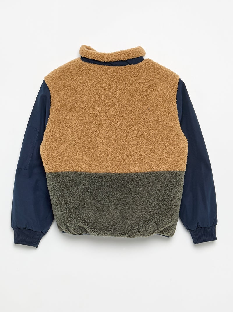 Blouson bi-matière Vert - Kiabi