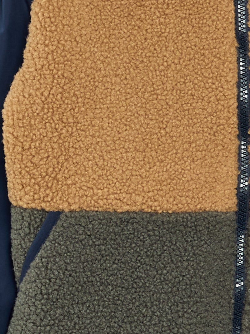 Blouson bi-matière Vert - Kiabi