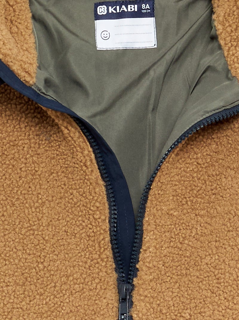 Blouson bi-matière Vert - Kiabi