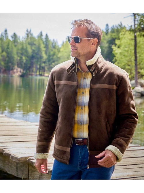 Blouson Bombardier Suédine et Sherpa - ATLAS FOR MEN - Kiabi Blouson Bombardier Suédine et Sherpa - ATLAS FOR MEN - Kiabi
