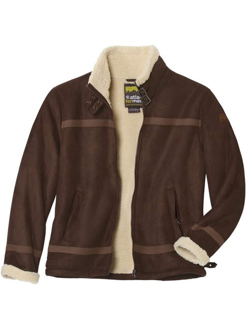 Blouson bombardier suédine et sherpa   - atlas for men - Kiabi