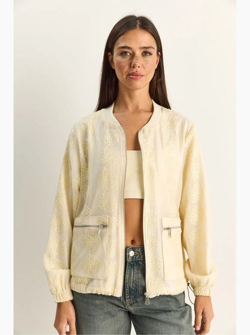 Blouson bomber à broderie florale lucci - Kiabi Blouson bomber à broderie florale lucci - Kiabi