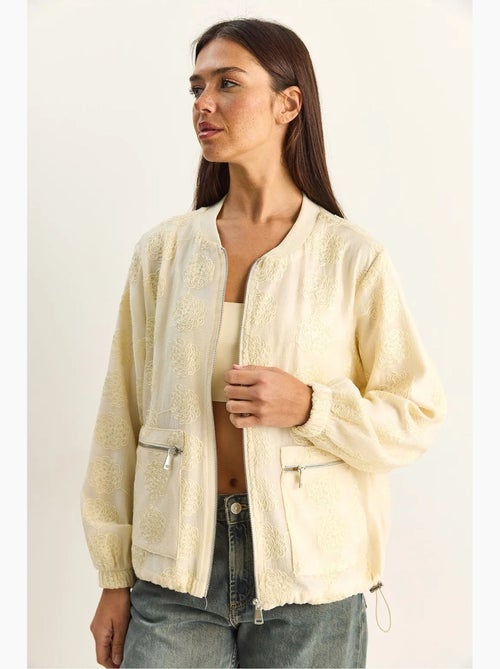 Blouson bomber à broderie florale lucci - Kiabi Blouson bomber à broderie florale lucci - Kiabi