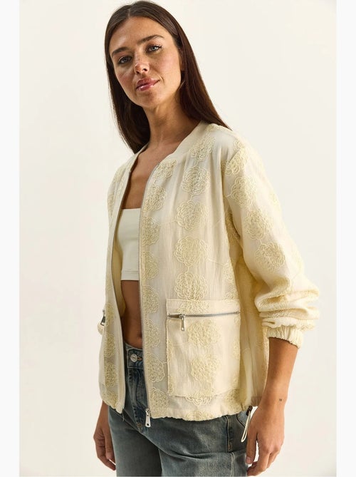 Blouson bomber à broderie florale lucci - Kiabi Blouson bomber à broderie florale lucci - Kiabi