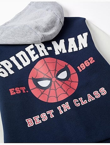 Blouson bomber en coton peigné à capuche spider-man