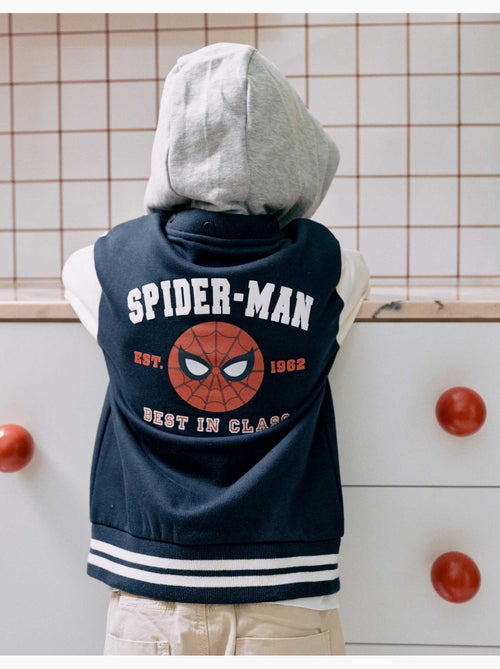 Blouson bomber en coton peigné à capuche spider-man - Kiabi