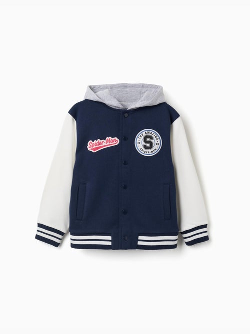 Blouson bomber en coton peigné à capuche spider-man - Kiabi