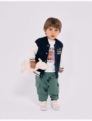 Blouson bomber en coton peigné avec imprimé