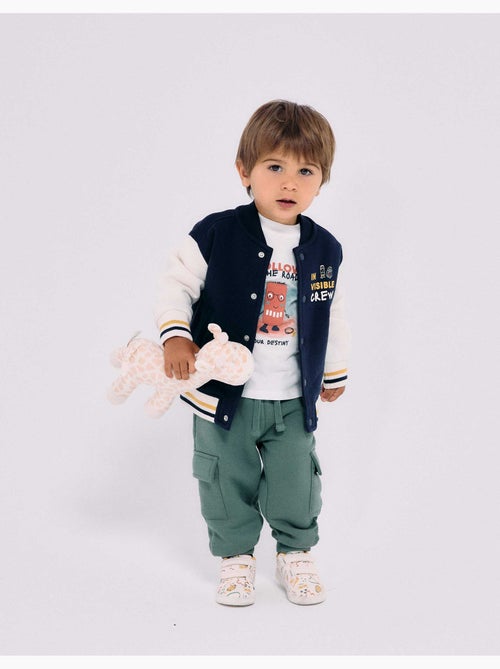 Blouson bomber en coton peigné avec imprimé - Kiabi
