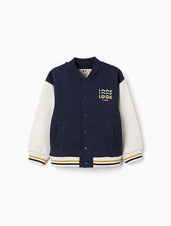 Blouson bomber en coton peigné avec imprimé