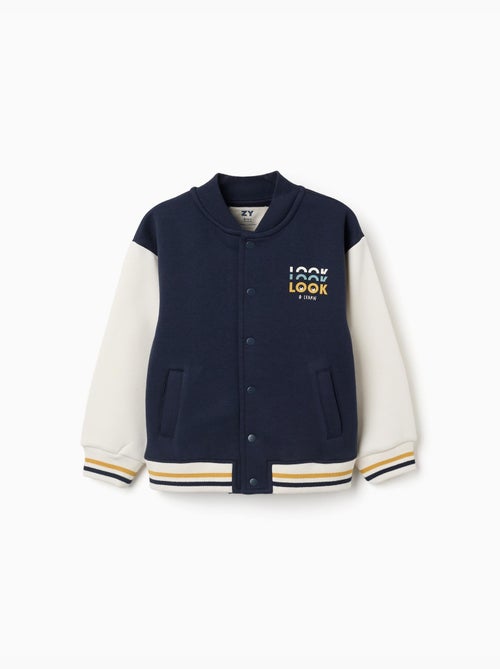 Blouson bomber en coton peigné avec imprimé - Kiabi