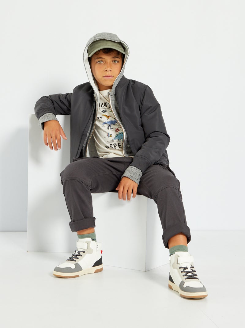 Blouson bomber gris foncé - Kiabi