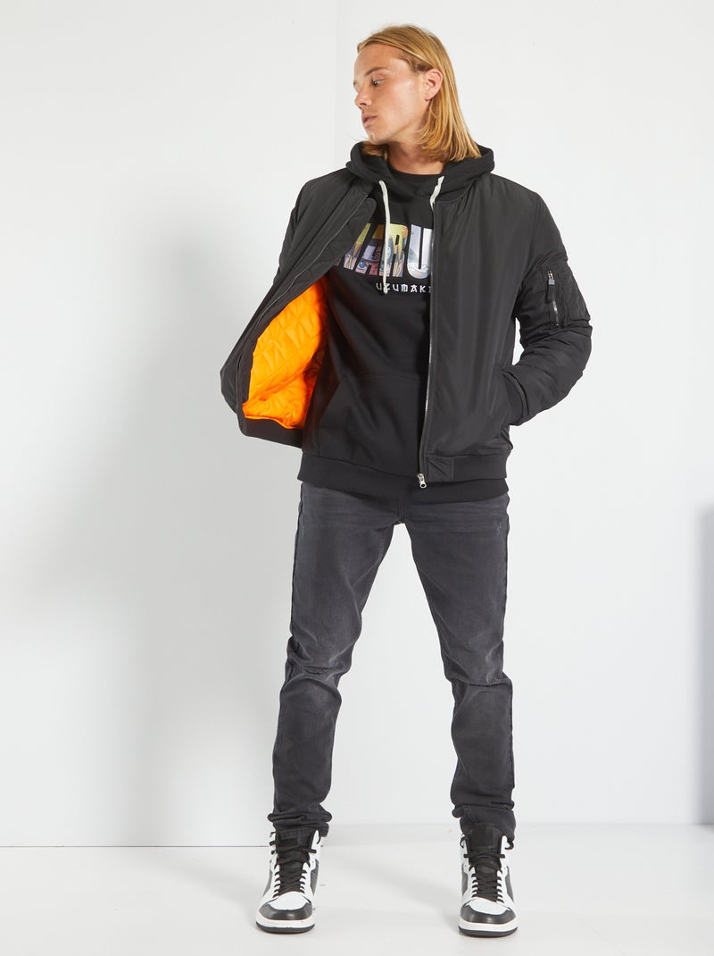 Blouson bomber noir - Kiabi