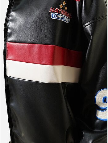 Blouson bomber oversize en simili cuir color block bdart