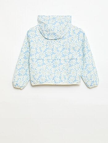 Blouson coupe-vent à capuche à motif
