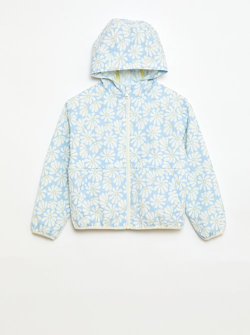 Blouson coupe-vent à capuche à motif - Kiabi