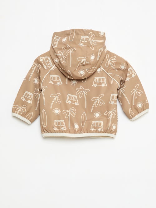 Blouson coupe vent à capuche all-over - Kiabi