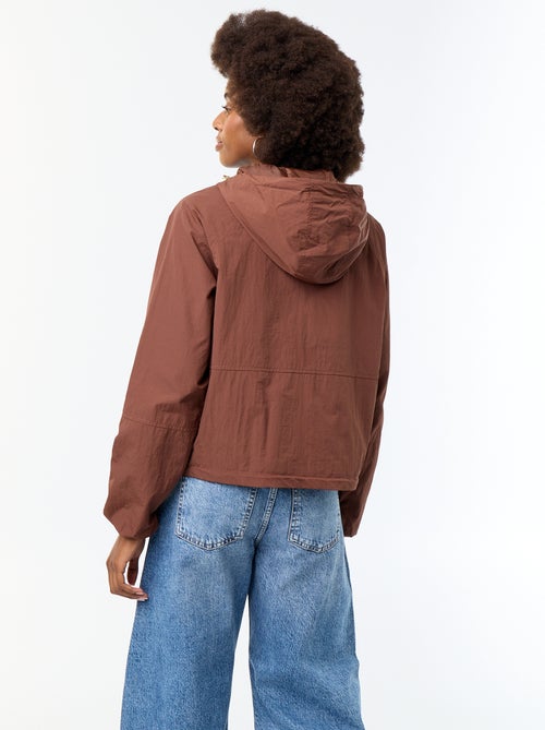 Blouson coupe-vent à capuche avec poches à rabat - Kiabi