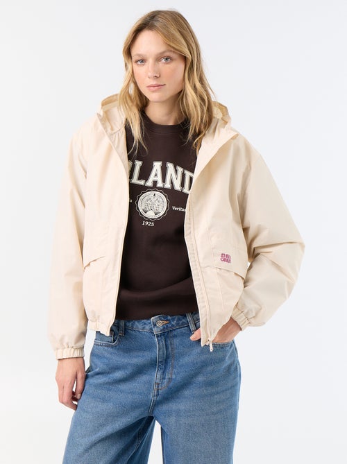Blouson coupe-vent à capuche - Kiabi